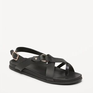 Old Navy Strappy O-Ring Sandals Black Size‎ 6.5 NWT